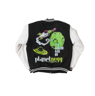 Photograph of product: Rocketship Varsity Jacket | Black - XL