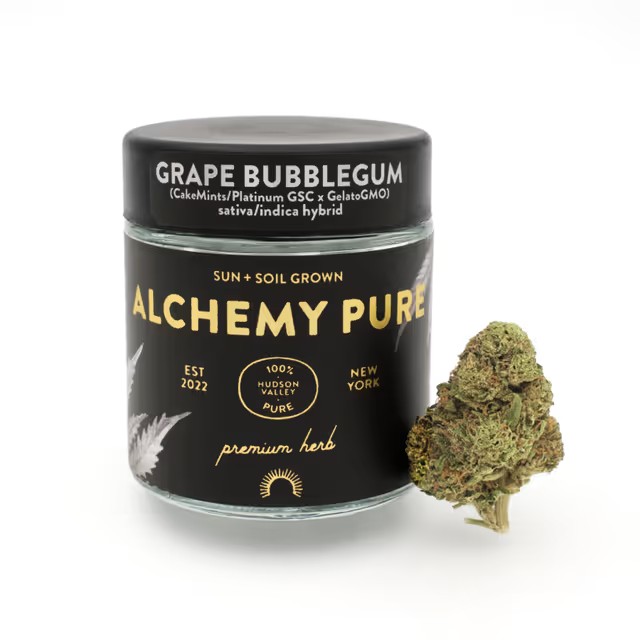 Photograph of product: Alchemy Pure | Flower | Grape Bubblegum - 3.5g