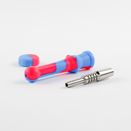 Photograph of product: Silicone Honey Straw | 14mm Titanium Tip | Assorted Colors