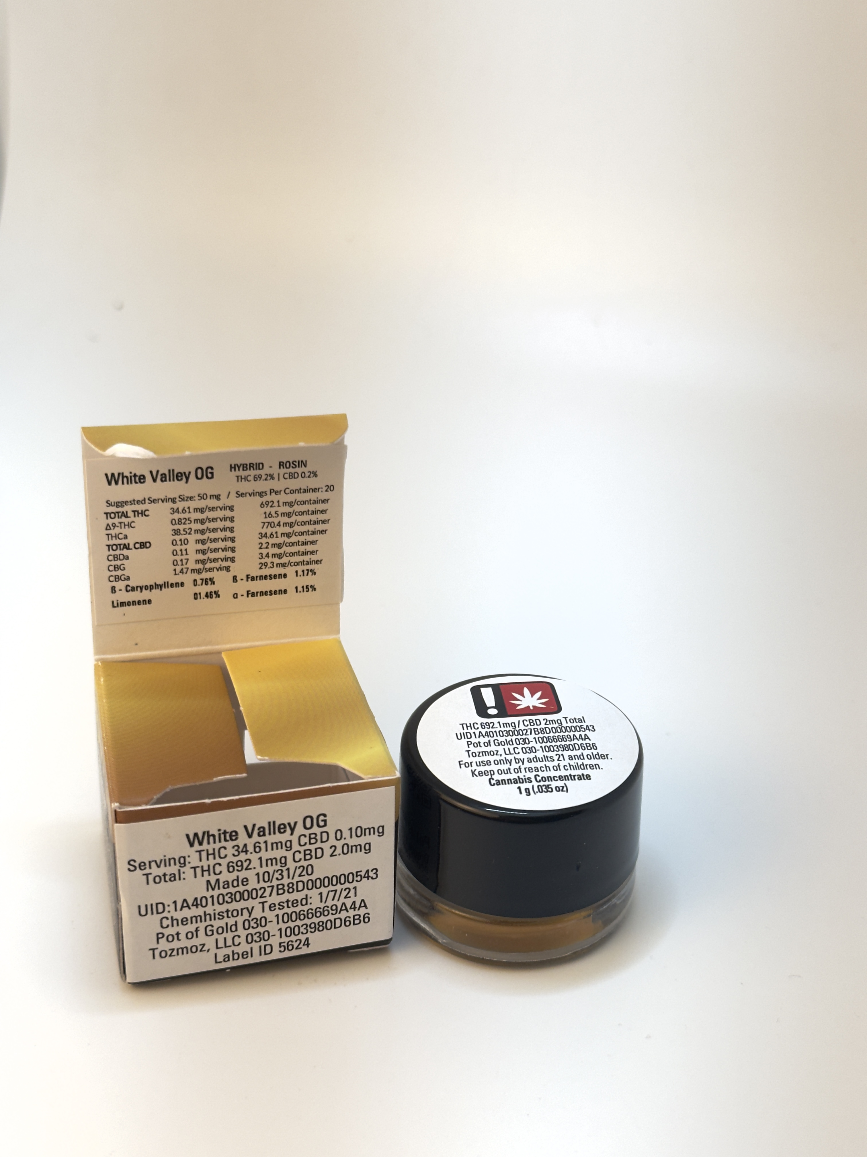 Photograph of product: Pot of Gold - White Valley OG Batter Rosin