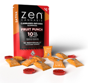 Photograph of product: FRUIT PUNCH Oui'd 100MG GUMMIES - 100 MG - 10 PACK
