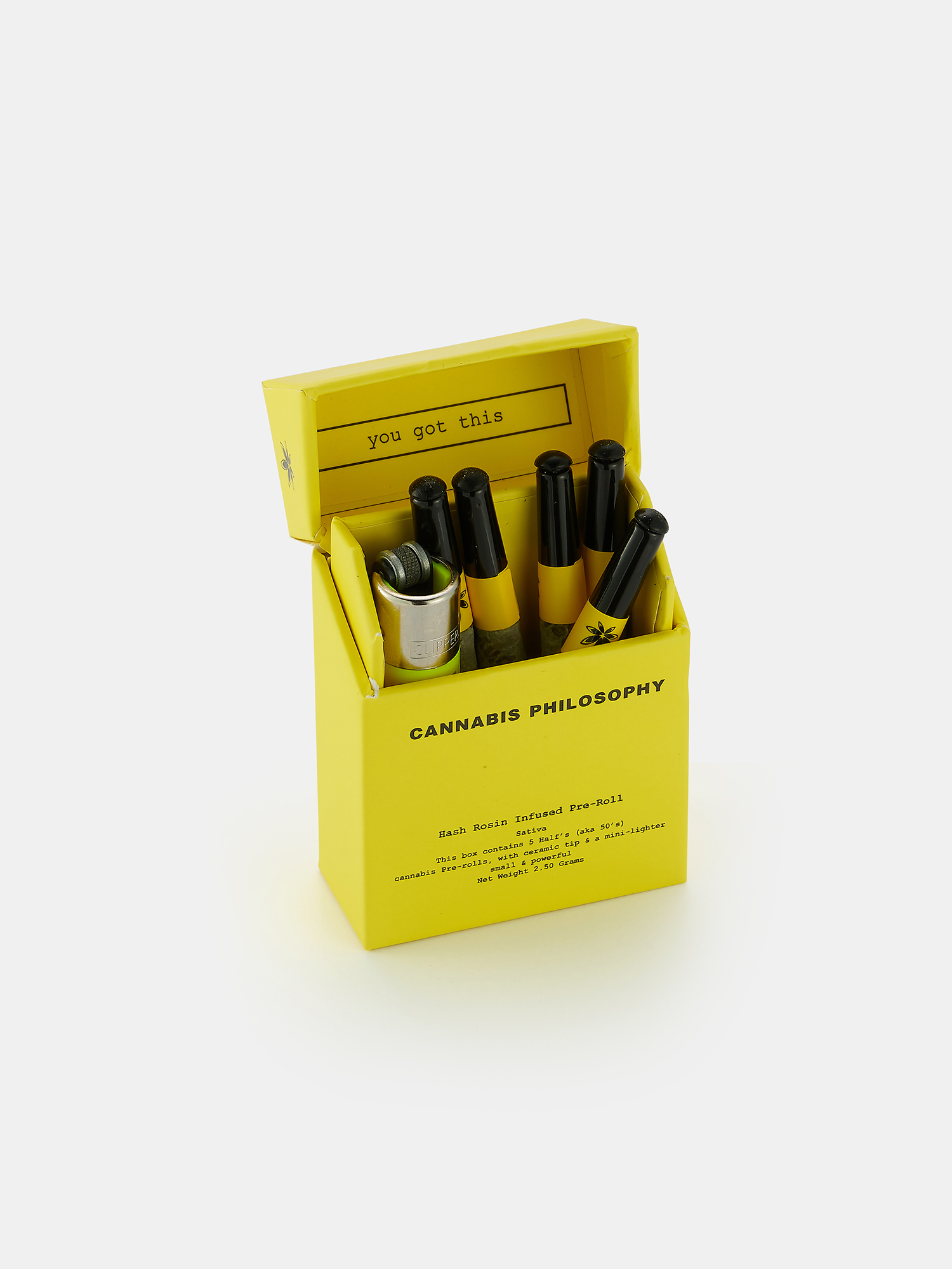 Photograph of product: The Oui'd Philosophy | Oui'd Infused Pre-Roll Shorts + Mini Lighter | Infused Pre-Roll Pack| 0.5g X 5