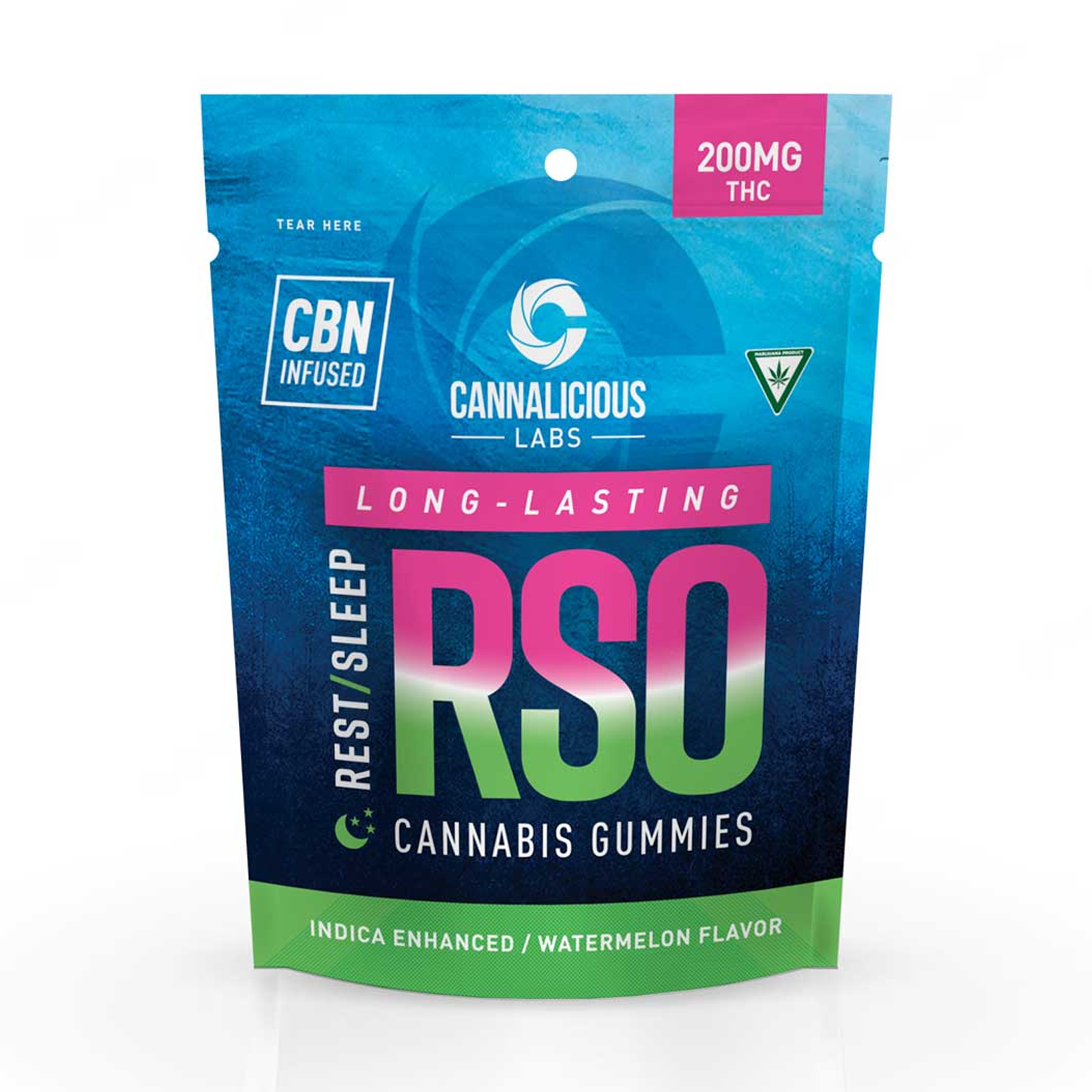 Photograph of Product: Rest/Sleep Watermelon RSO Gummies 10-Pack