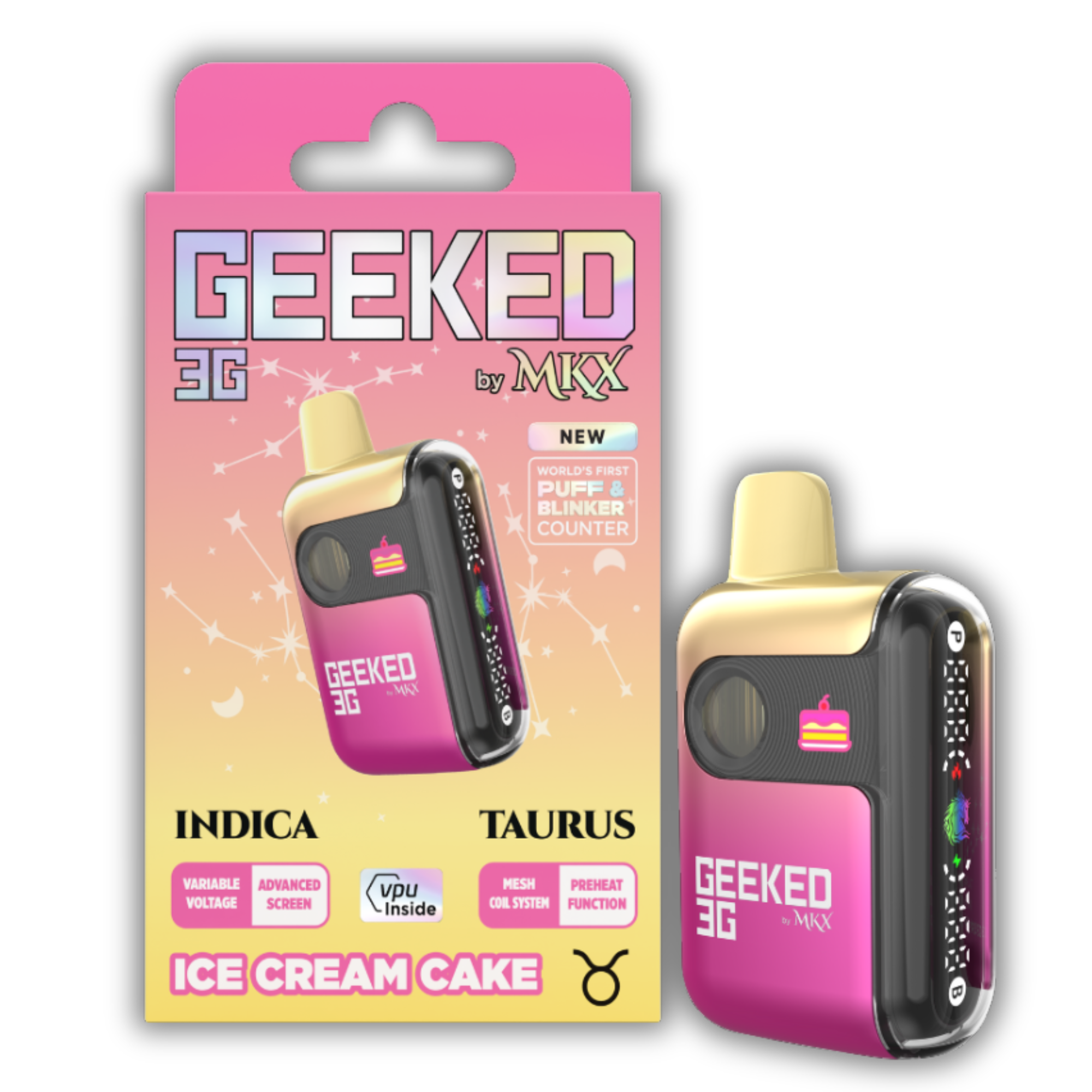Photograph of product: MKX Geeked | Disposable | Ice Cream Cake | 3g
