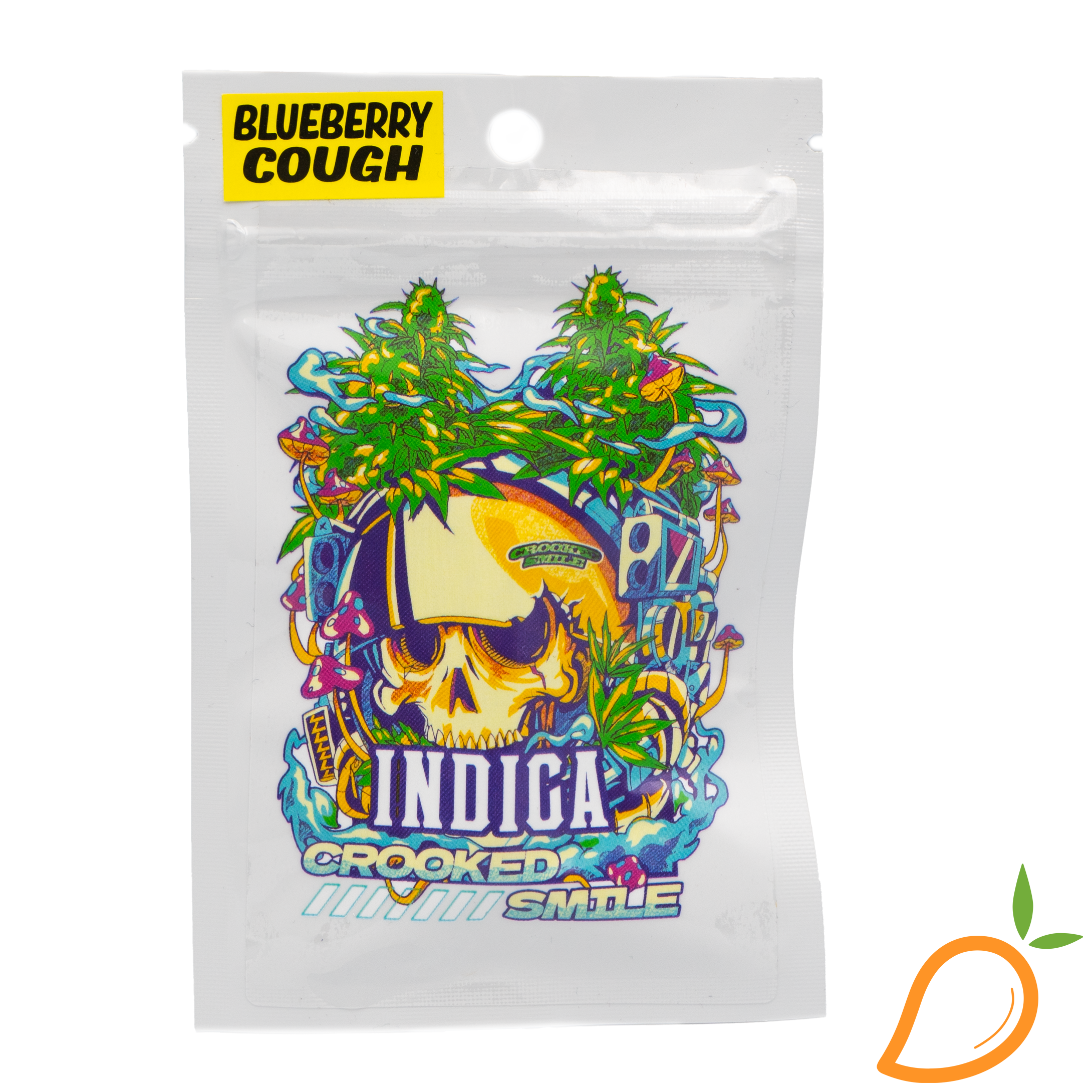 Photograph of product: 1g Blueberry Cough Vape Crooked Smile
