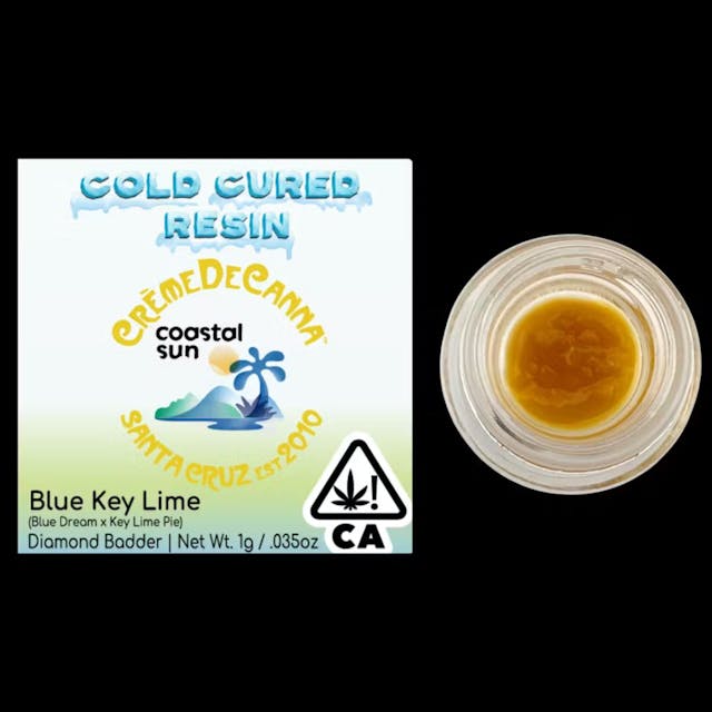 Photograph of product: Blue Key Lime 1g Cured Resin - 