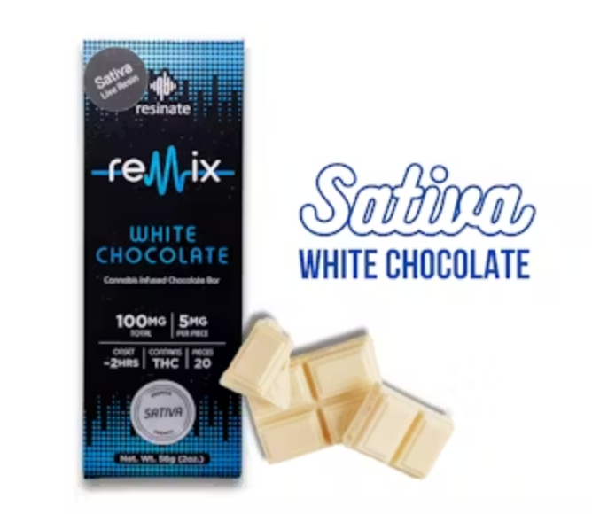 Photograph of product: White Chocolate Remix Bar - 100mg - Resinate
