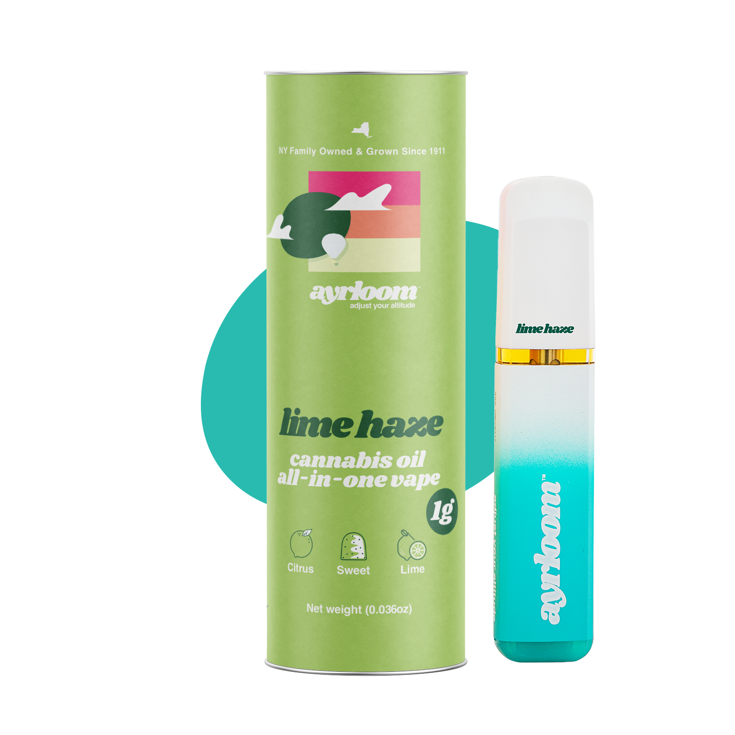Photograph of product: Ayrloom | Lime Haze | AIO | 1g