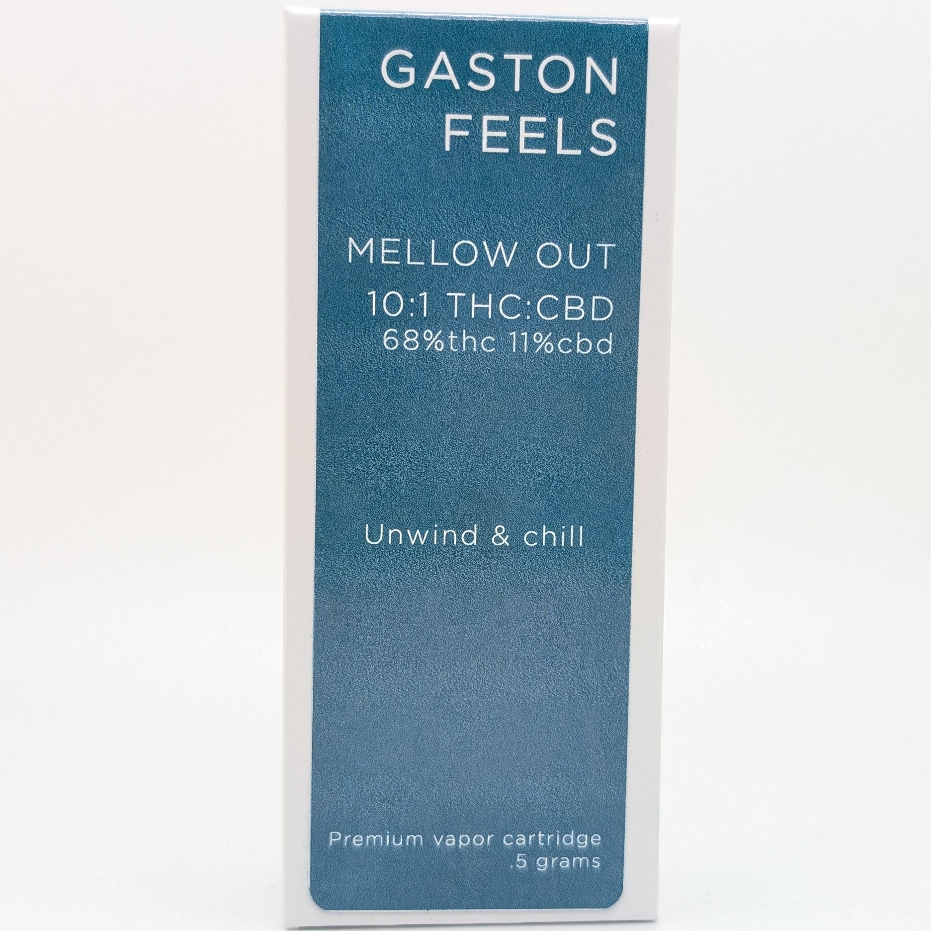 Photograph of product: Gaston Feels: Mellow Out 10:1 TH-oui:CBD .5g Cart