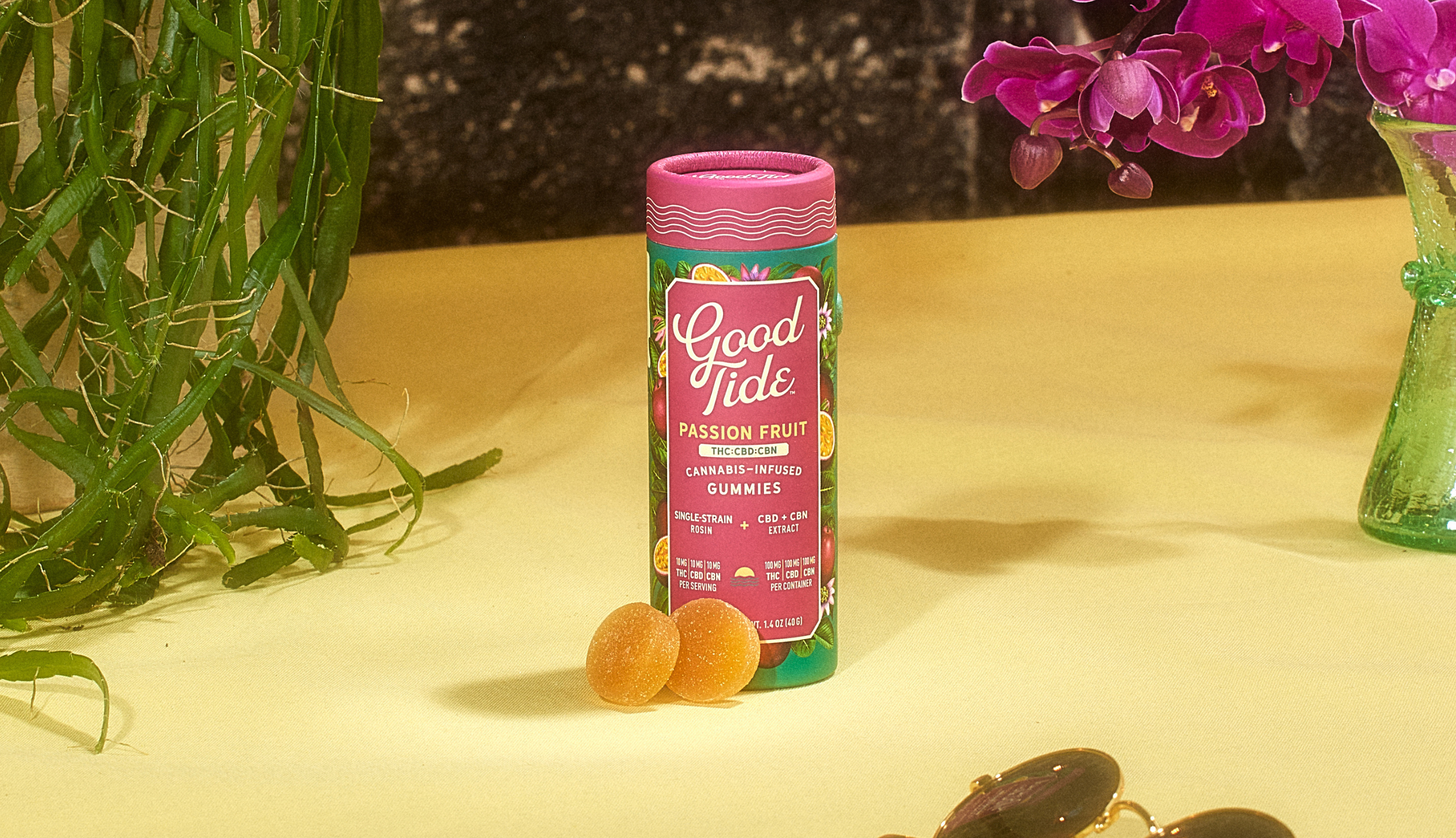 Photograph of product: Gummy | 10pk | Vegan | Rosin Inufsed | Passion Fruit 1:1:1 TH-oui:CBD:CBN) | 100mg
