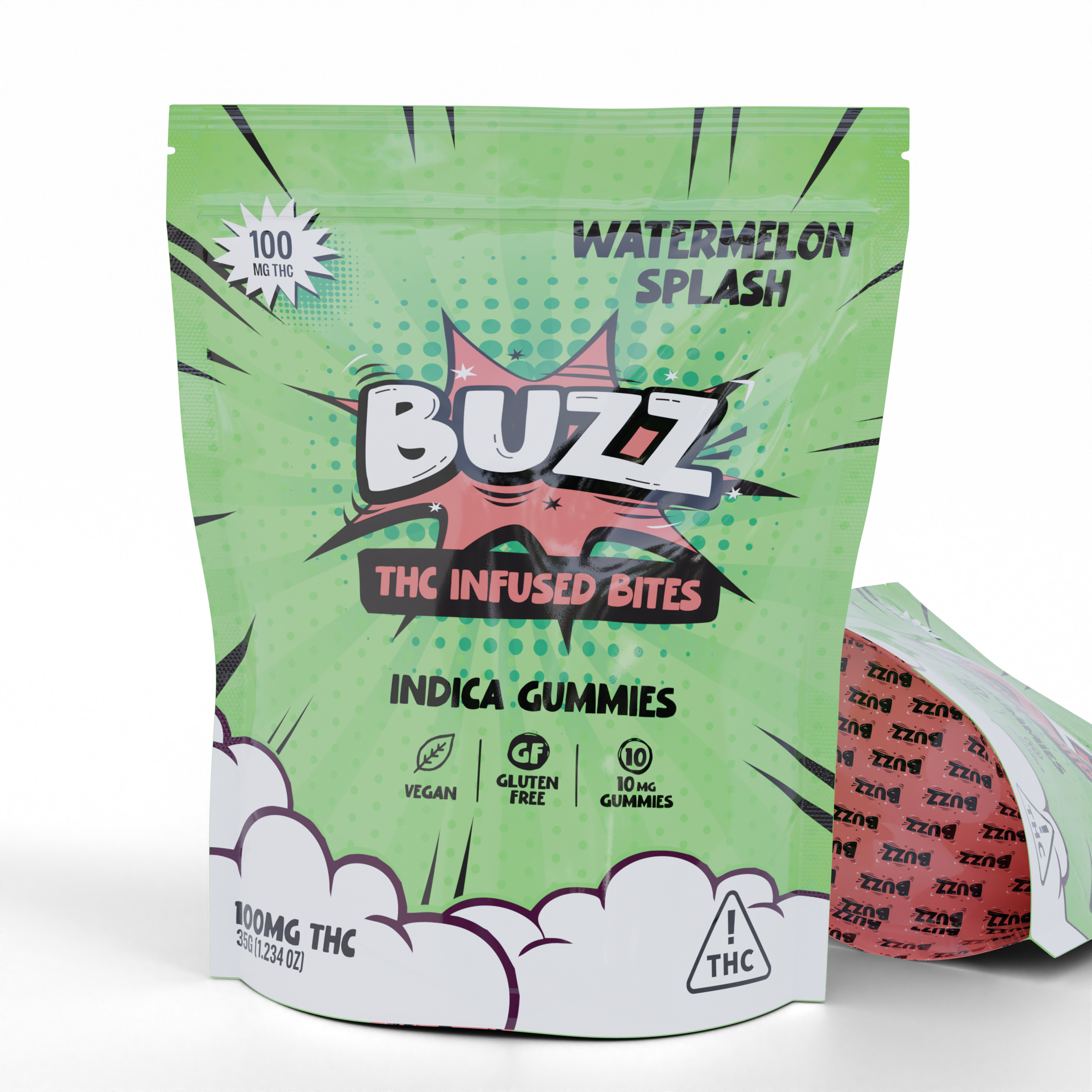 Photograph of product: BUZZ | Watermelon Splash Gummies 100mg