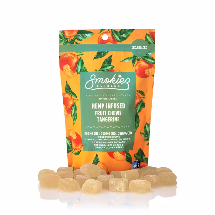 Photograph of product: Smokiez - Tangerine  CBD/CBG/CBC 250mg - Gummy