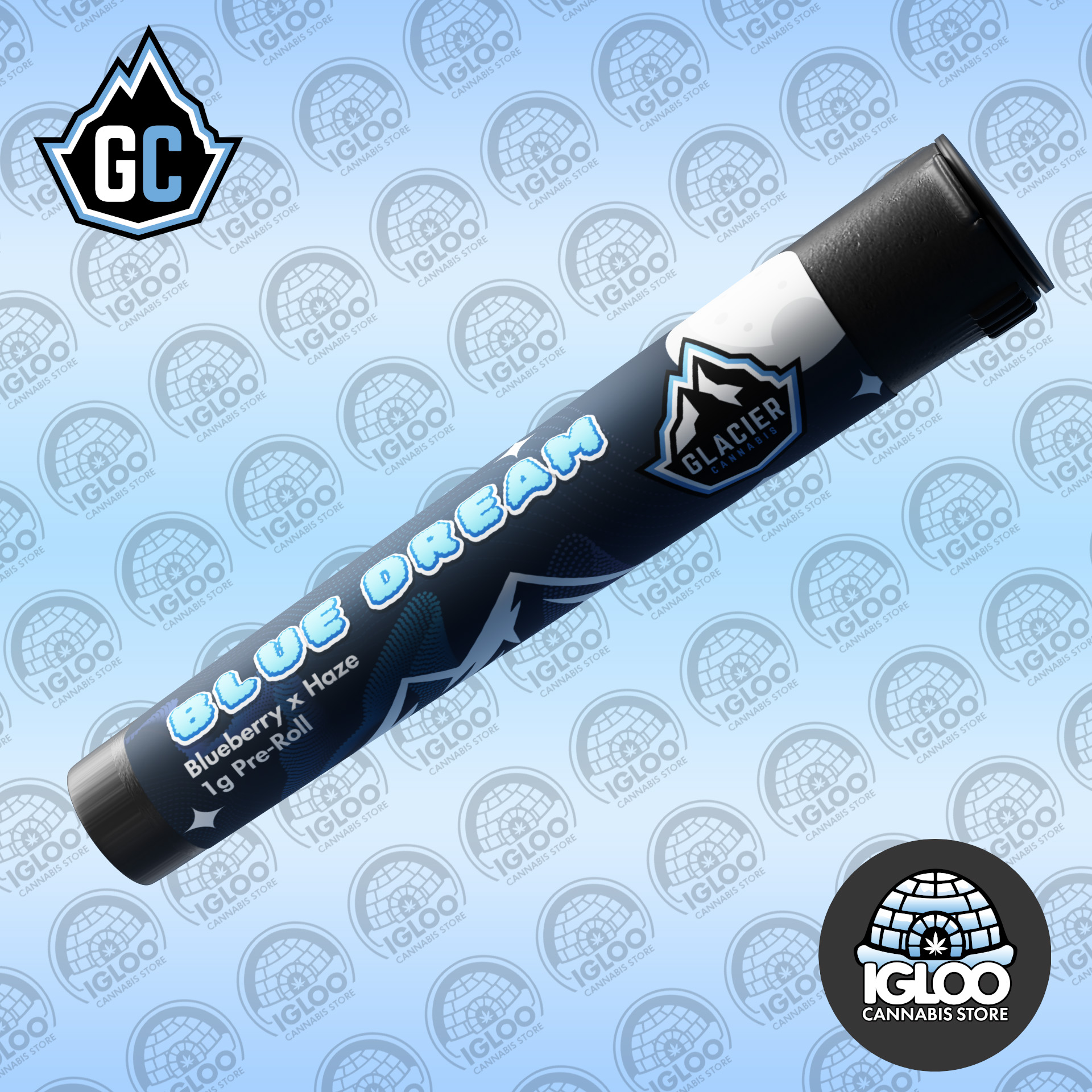 Photograph of product: Glacier | Pre-Roll | Blue Dream (1g)