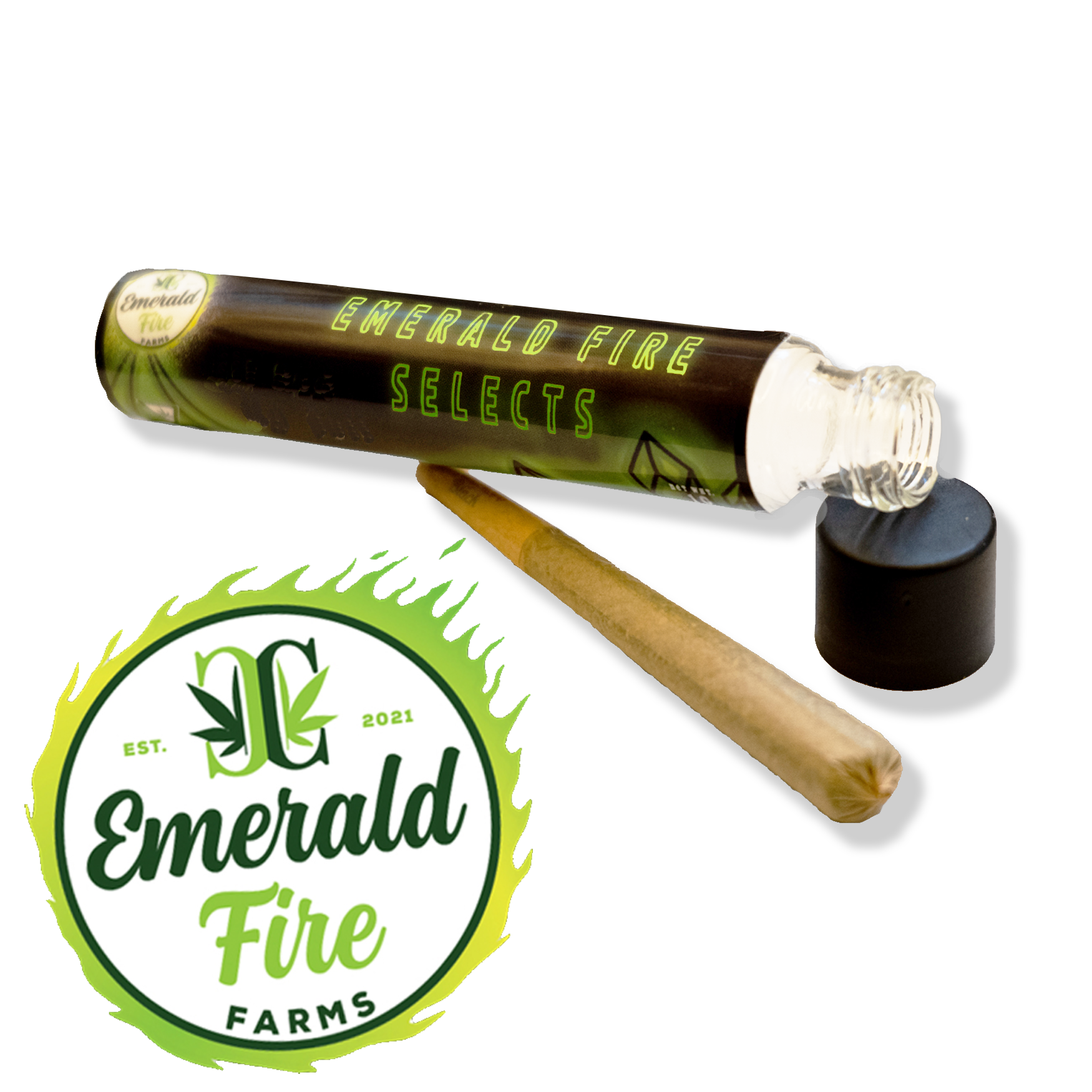 Photograph of product: Emerald Fire Farms Shake/Trim Pre-Roll 1g Cap Junky