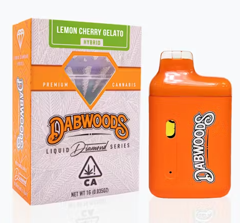 Photograph of product: Dabwoods l Lemon Cherry Gelato Liquids Diamonds Dab Bar Disposable l 1g