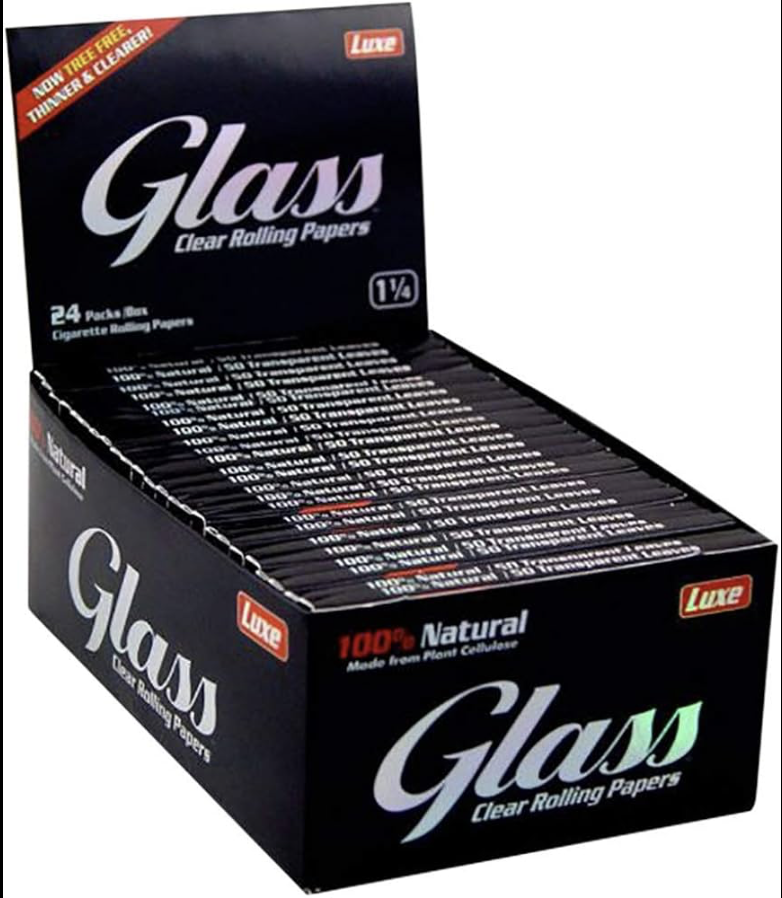 Photograph of product: Glass | Plant Cellulose | Clear Rolling Papers