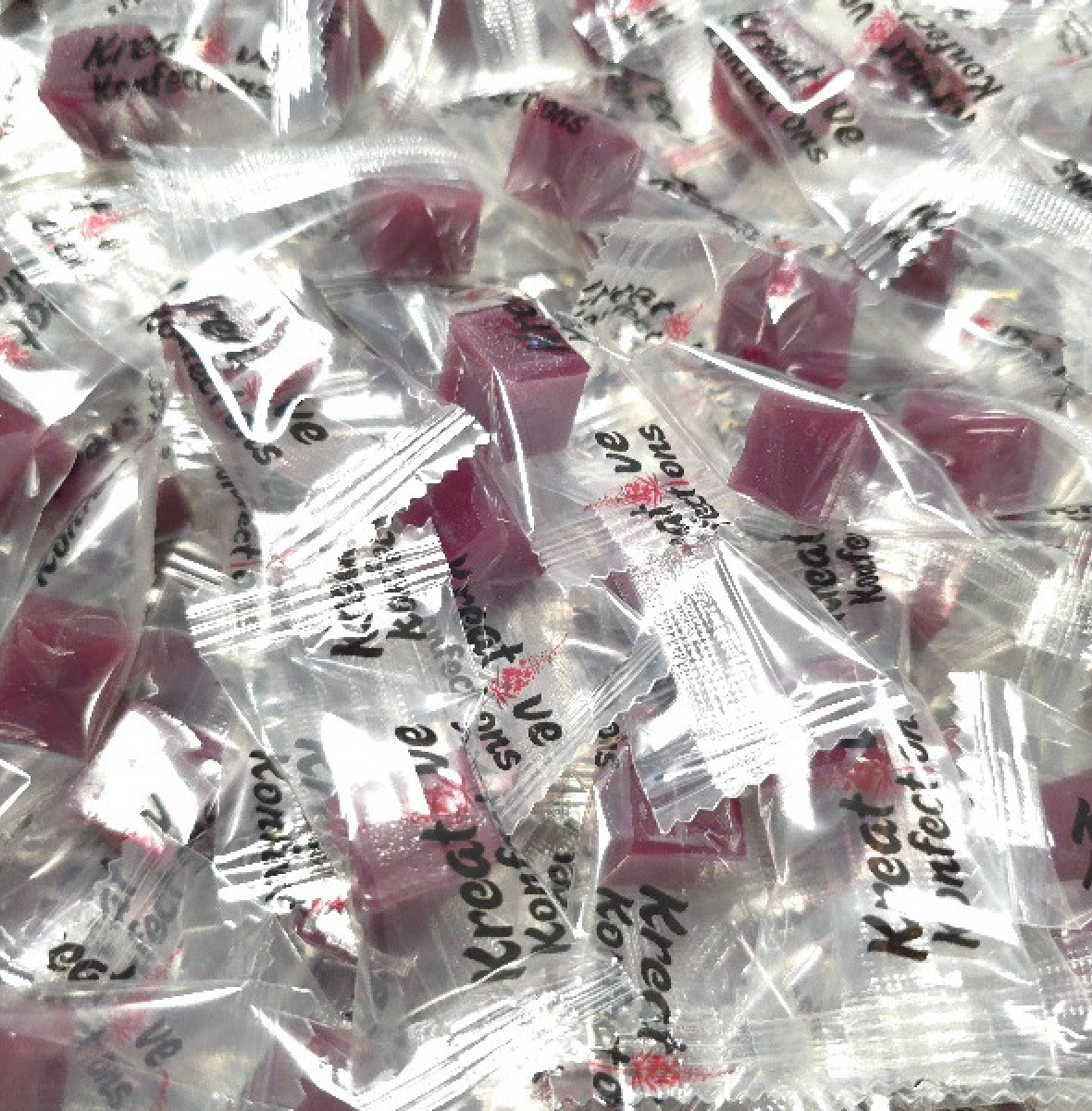 Photograph of product: Blackberry (100mg) Hybrid Karamels 10pk by Kreative Konfections