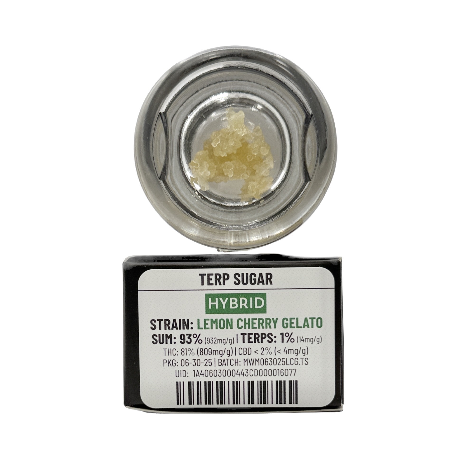 Photograph of product: LEMON CHERRY GELATO TERP SUGAR 1G