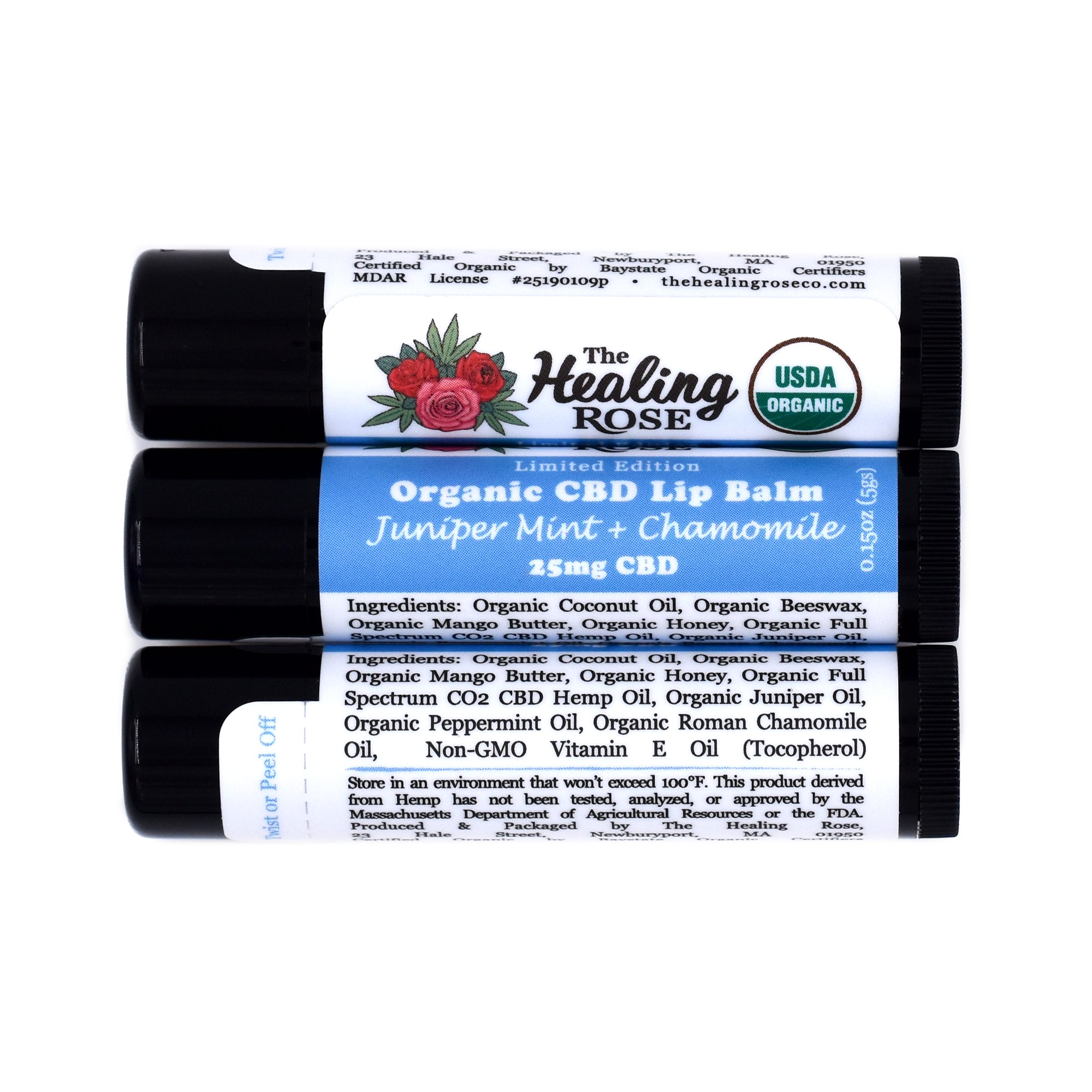 Photograph of product: Organic Juniper Mint w. Chamomile Lip Balm *limited edition* | 25mg