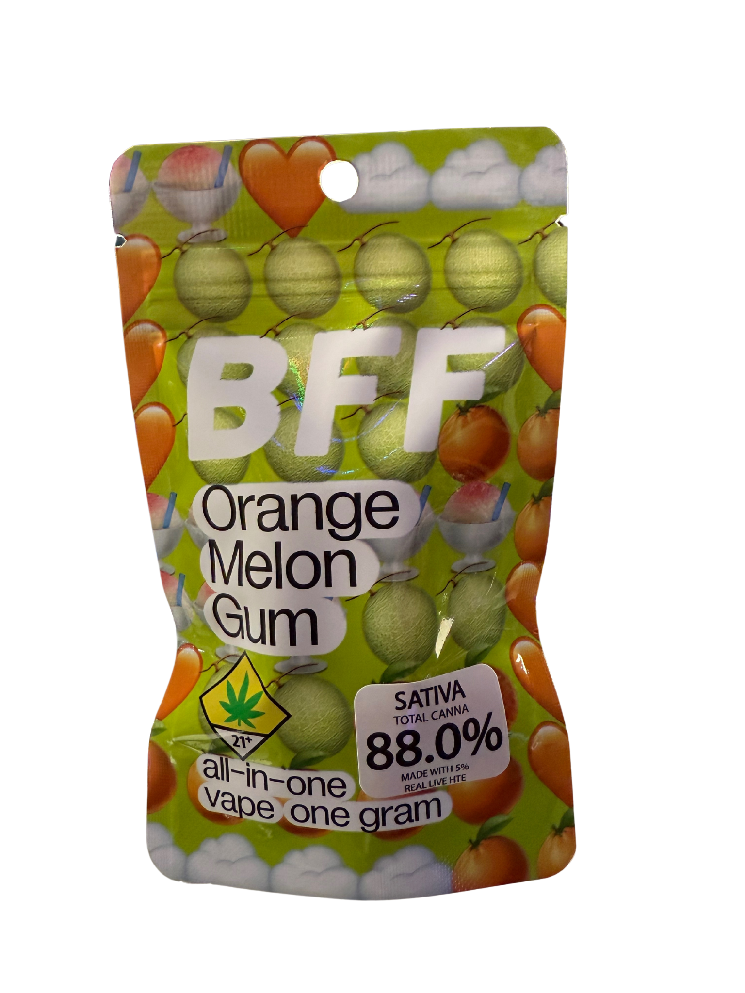 Photograph of product: BFF | Orange Melon Gum | Flavored Disposable | 1g
