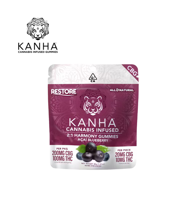 Photograph of product: 2:1 ACAI BLUEBERRY CBG:THC 10 PACK NANO GUMMIES
