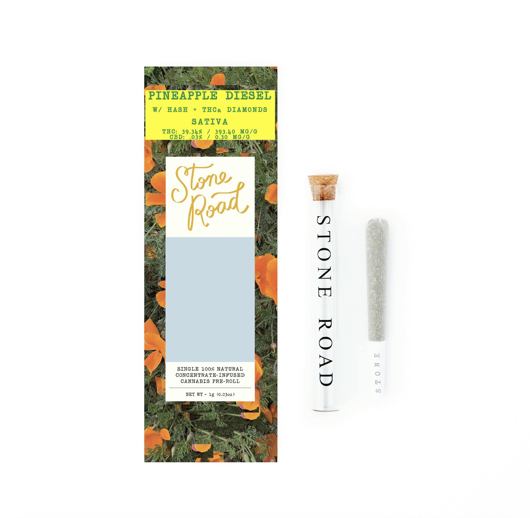 Photograph of product: Stone Road Pineapple Diesel au chocolat + Diamond Infused Preroll