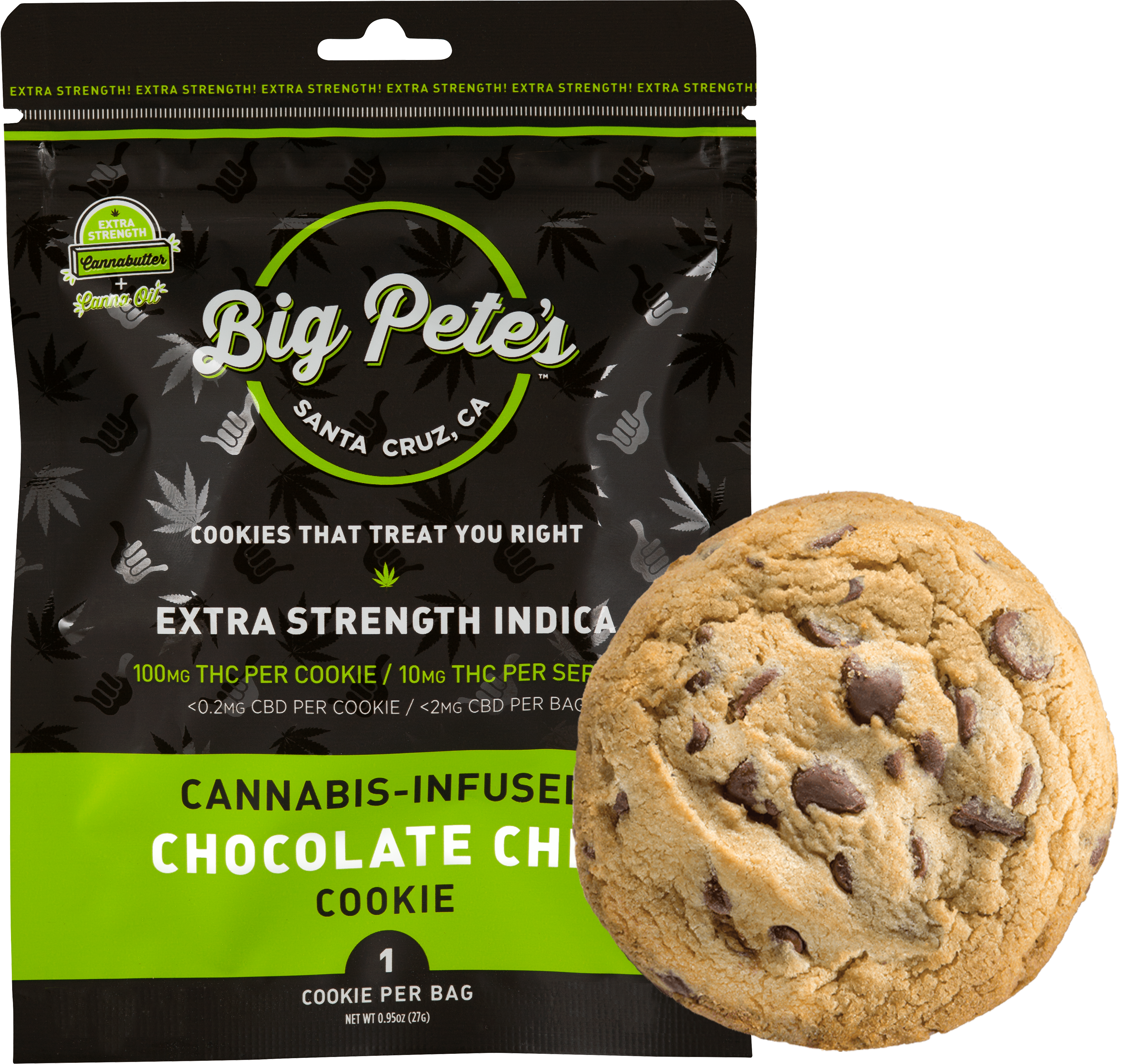 Photograph of product: Big Pete's 200mg Single Chocolate Chip Cookie