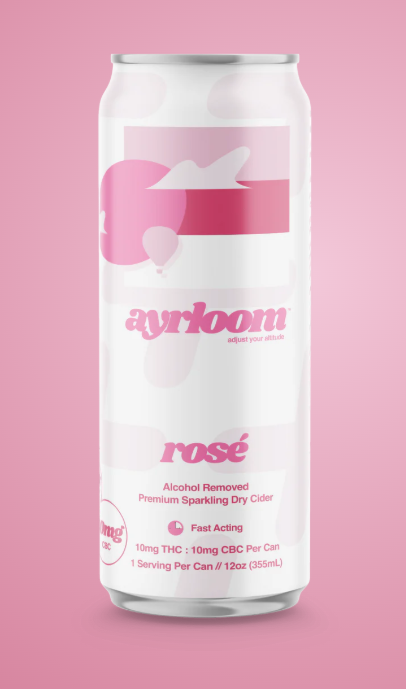 Photograph of product: GVL | Ayrloom UP | Rose Cider | 1:1 TH-oui:CBC | Single 12oz | 0.01g