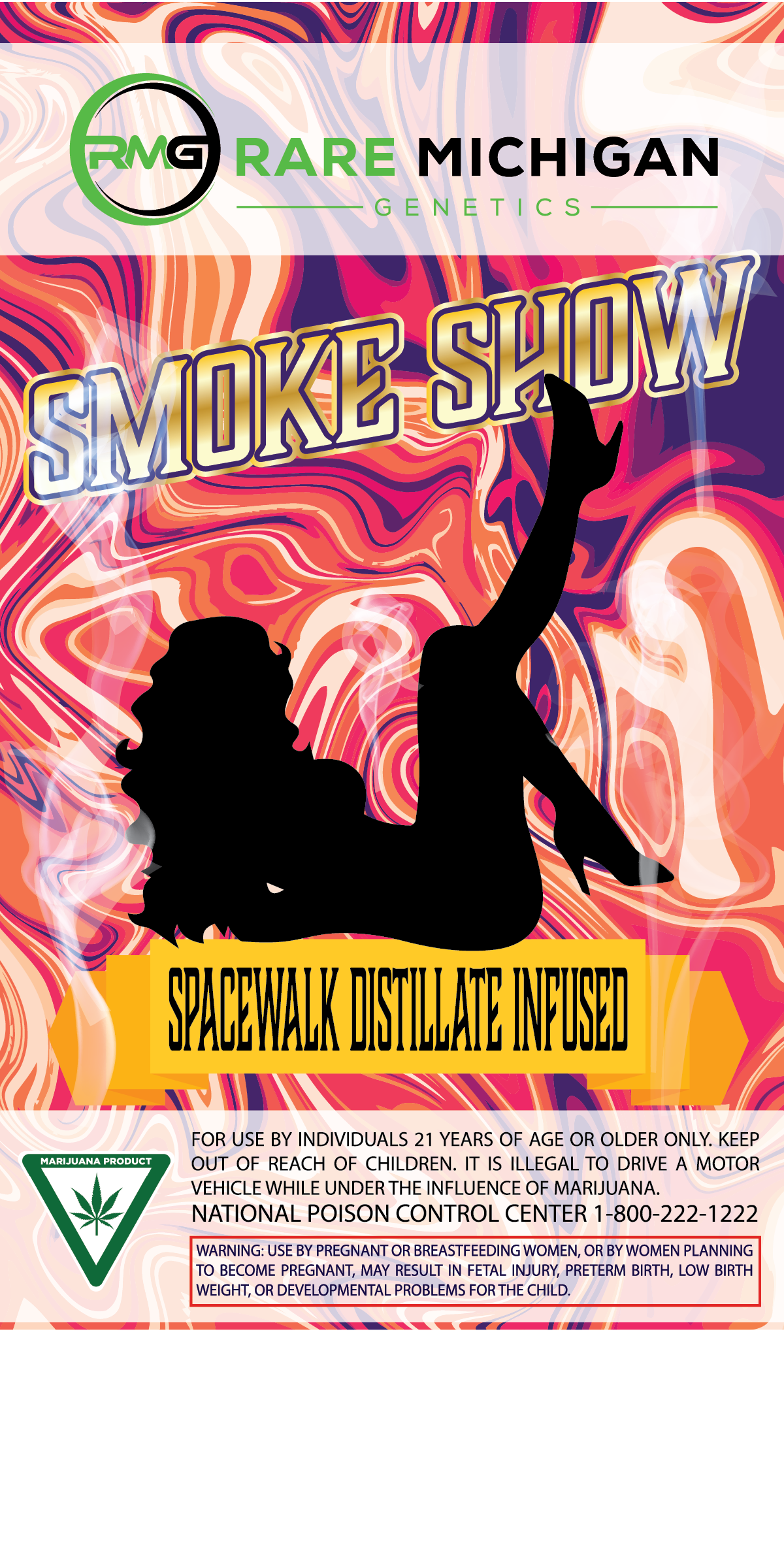 Photograph of product: Rare MI Genetics | Smoke Show Cakewalk | Infused Pre-Roll | 1g