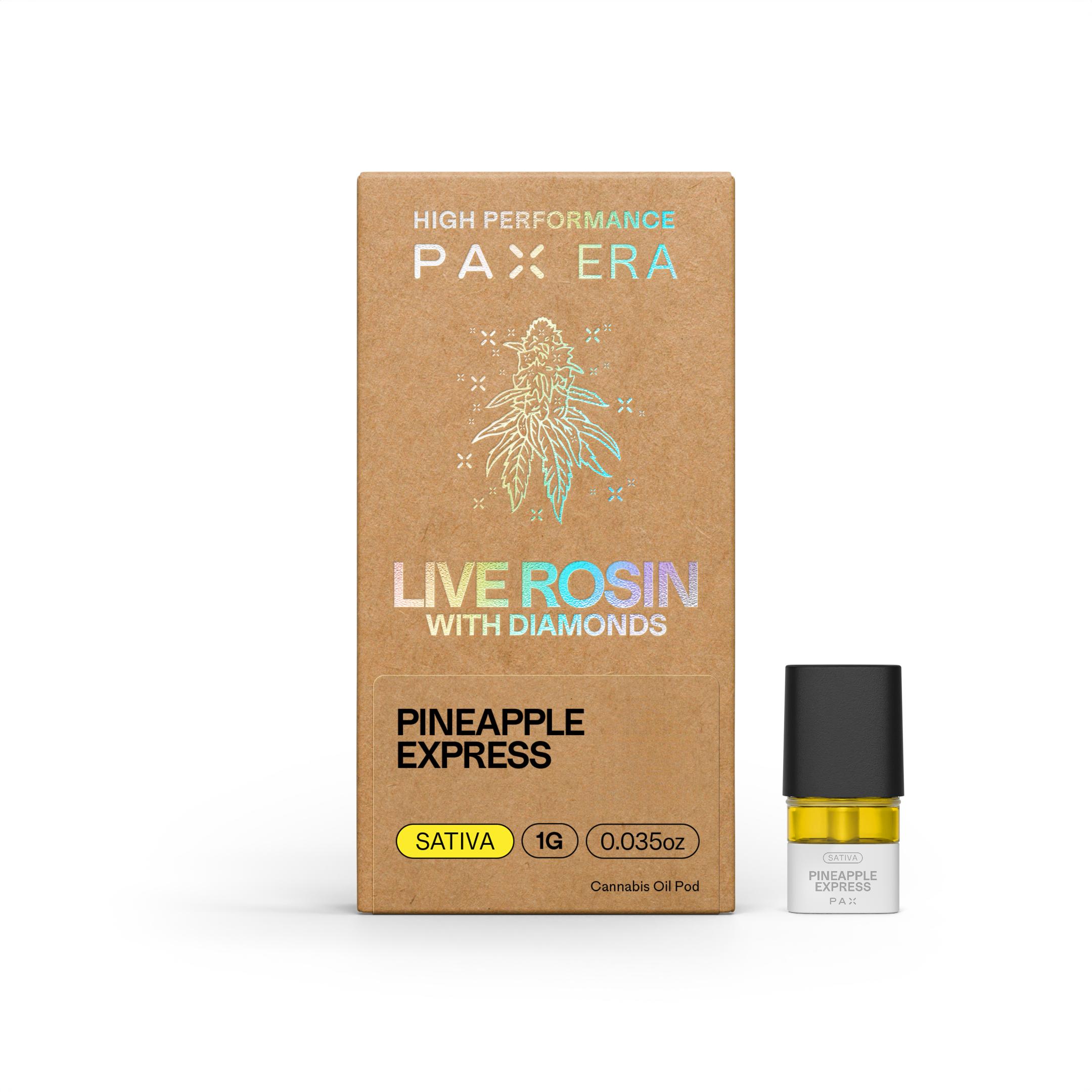 Photograph of product: Live Rosin with Diamonds | Pineapple Express 1g | Pod