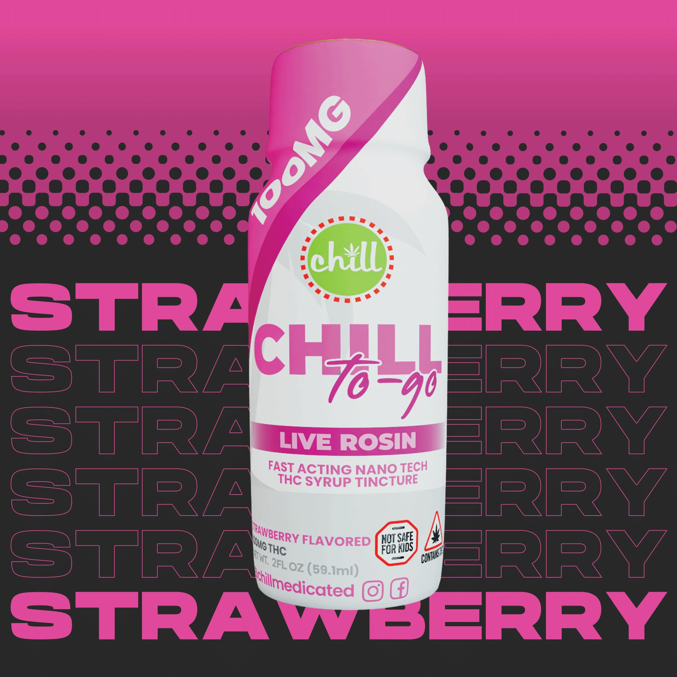 Photograph of product: Chill Medicated | 100mg Live Rosin Syrup | Strawberry