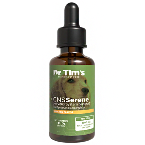 Photograph of product: Dr. Tim's Premium Dog Food Serene Chicken CBDA 600mg, CBG 600mg, CBD 300mg Oil Drops