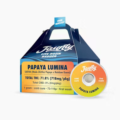 Photograph of product: Papaya Lumina | Cold Cure Live Rosin Badder | 1g (S)