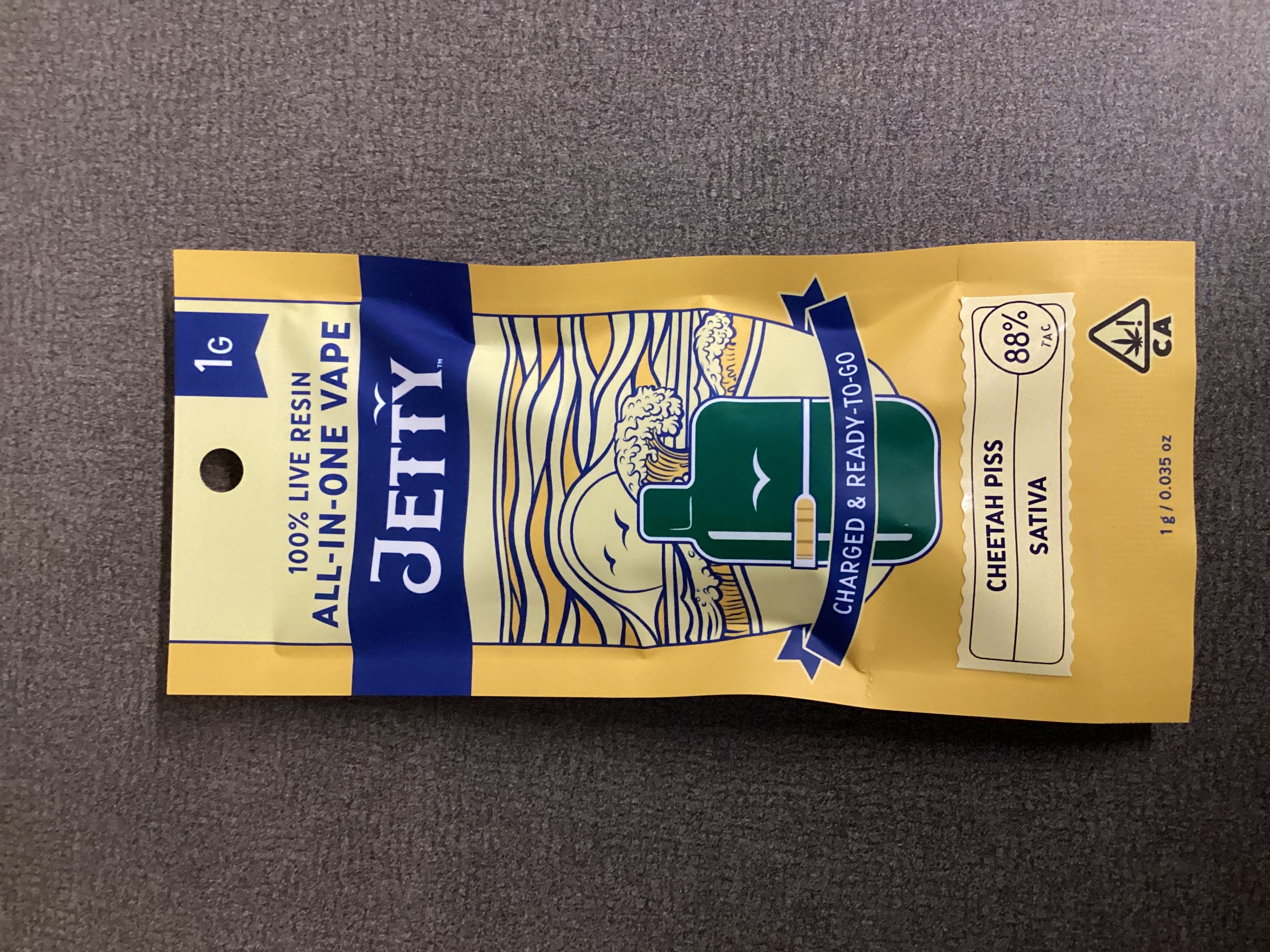 Photograph of product: JETTY - CHEETAH PISS LIVE RESIN MINI TANK DISPOSABLE