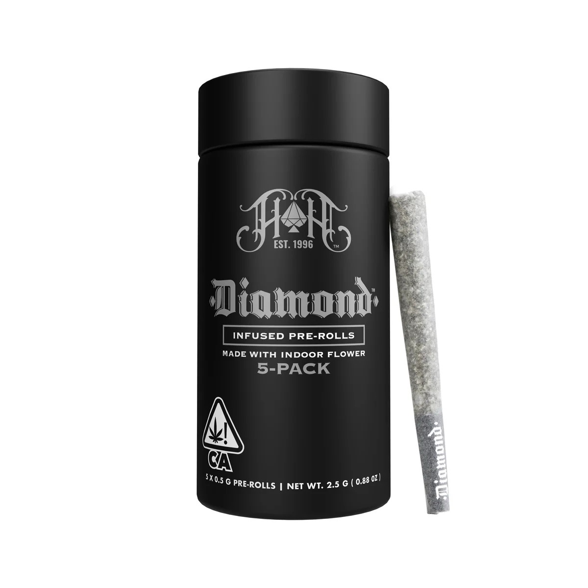 Photograph of product: HEAVY HITTERS: HAZE BERRY 2.5G DIAMOND INFUSED PREROLL 5PK