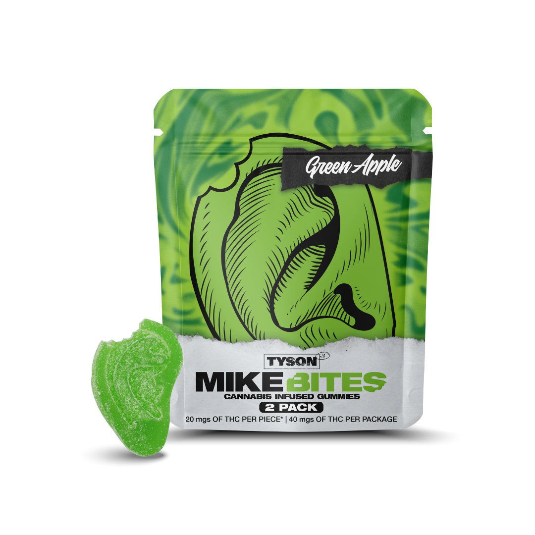 Photograph of product: Tyson 2.0 | Sour Apple Mike Bites Gummies | 2x20mg | 40mg