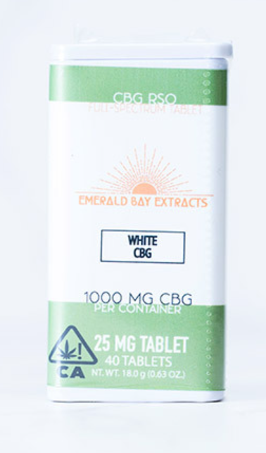 Photograph of product: WHITE CBG 25MG TABLET 40 PACK
