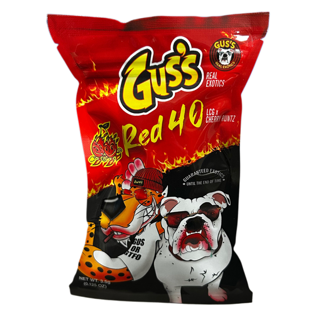 Photograph of product: Gus's Exotics | Red 40 | 3.5 | Pre-Pack Flower - 3.5g