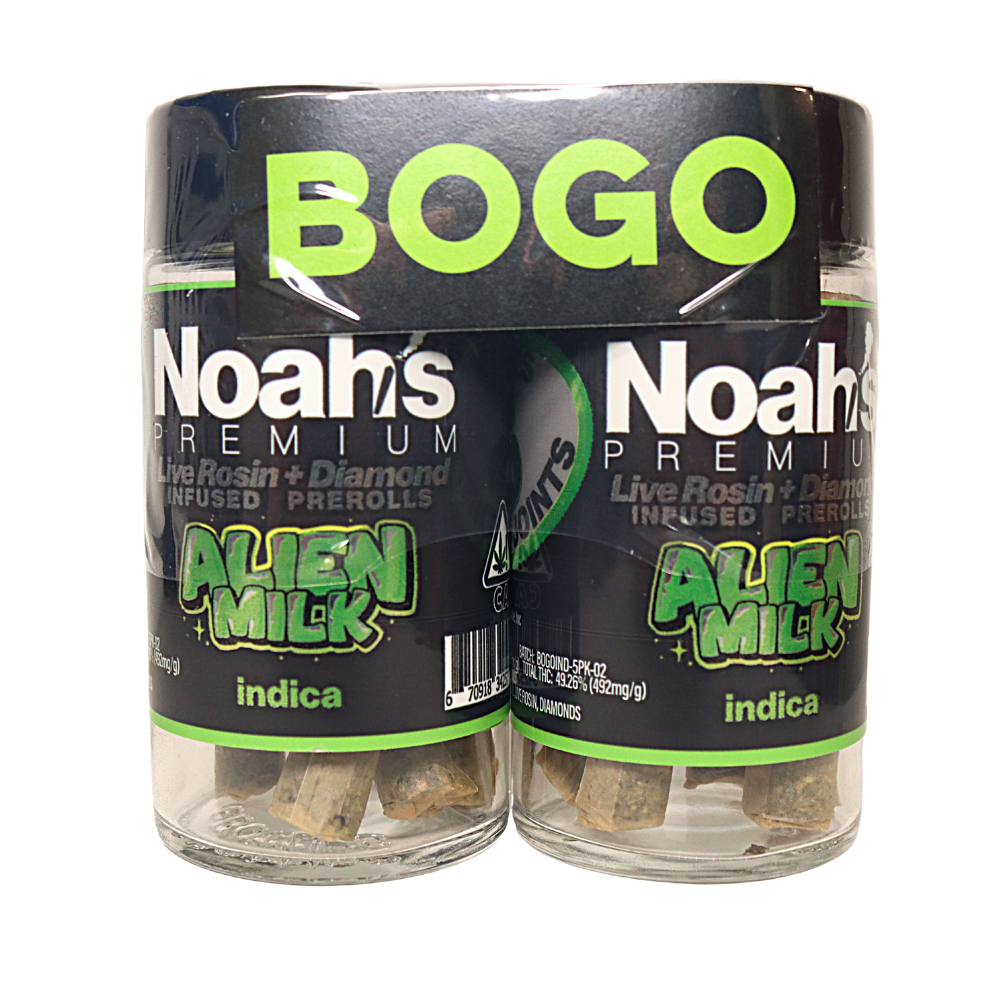 Photograph of product: Noahs Premium Infused Preroll 10pk 5g - Alien Milk (I)