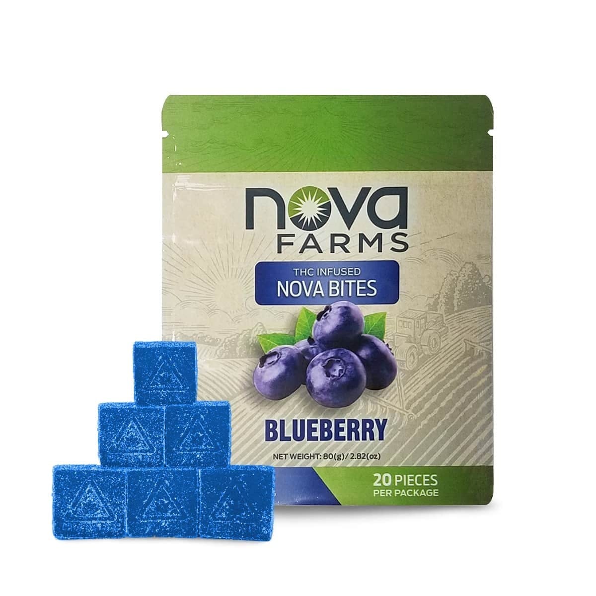 Photograph of product: Blueberry Bites (H) 20pk 5mg I Nova Farms