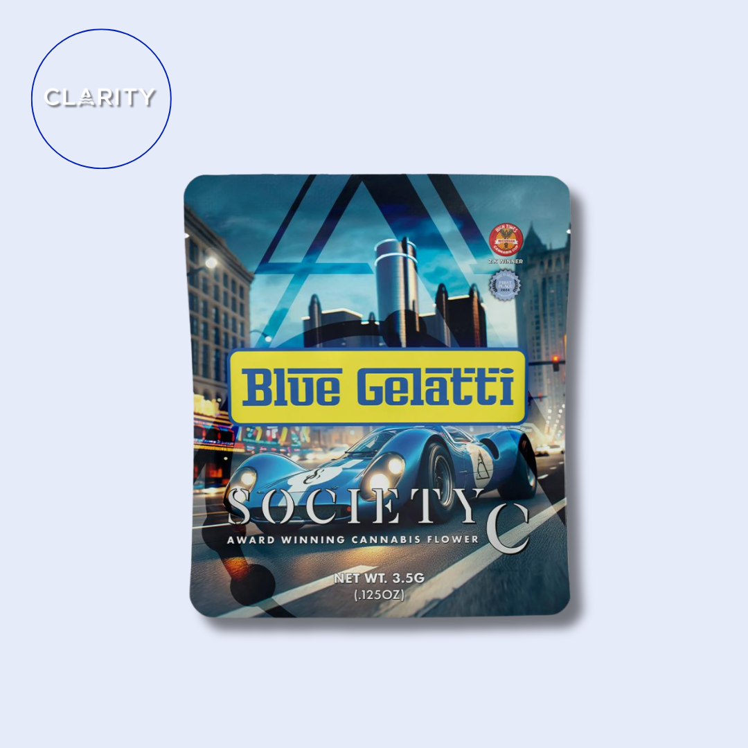 Photograph of product: Society C Prepackaged Flower | Blue Gelatti - 3.5g