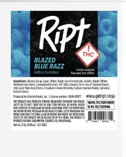 Photograph of product: Blazed Blue Razz Gummies