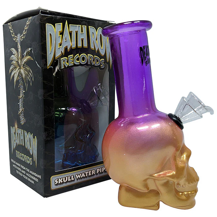 Photograph of product: Death Row Records | 6" Skull Bubbler Water Pipe
