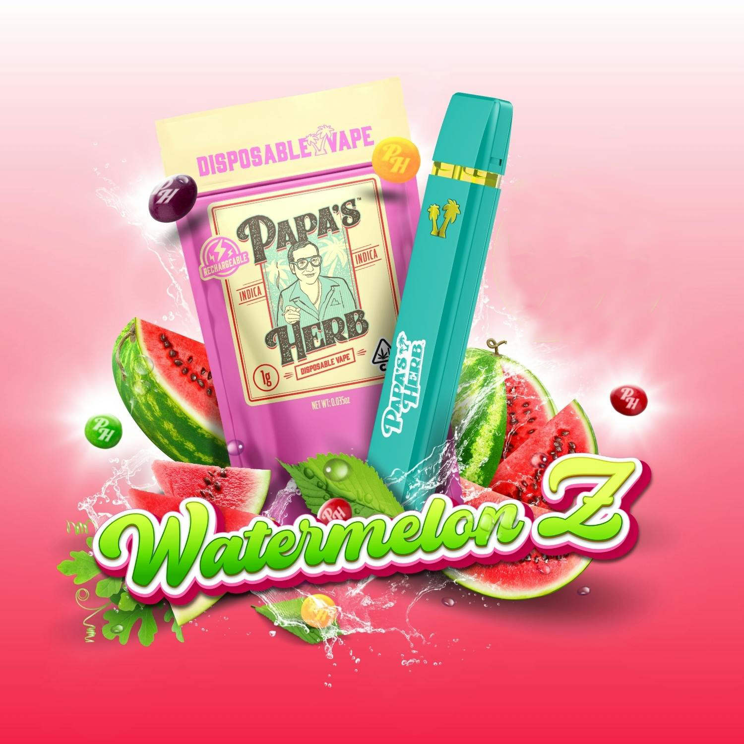 Photograph of product: Watermelon Z | Liquid Diamonds - 1g  - AIO Vape