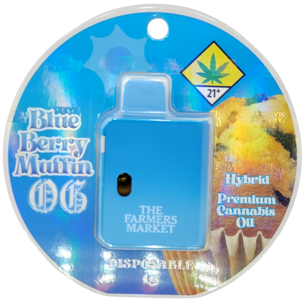Photograph of product: The Farmers Market VAPE Blueberry Muffin OG Disposable 1g