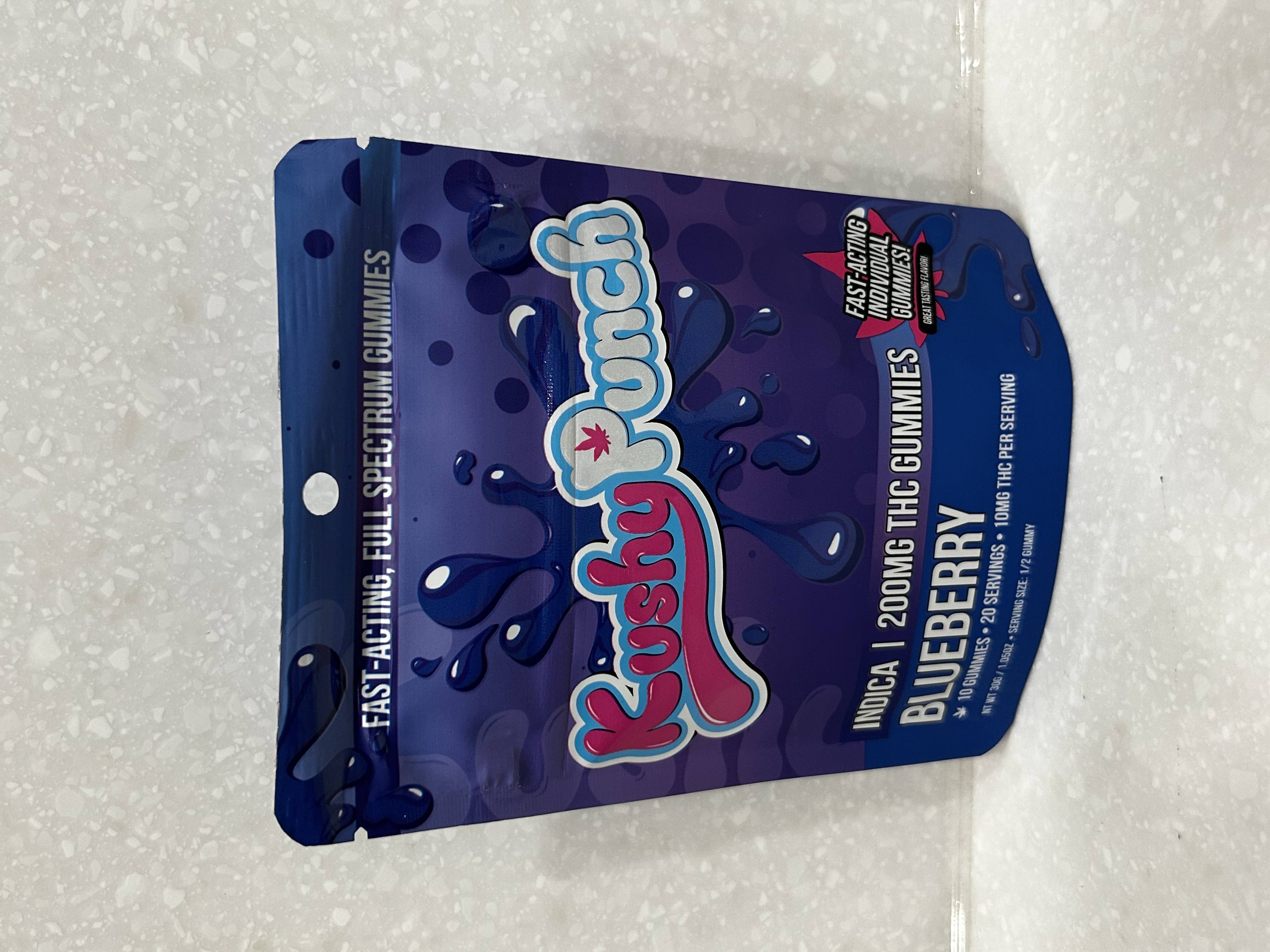 Photograph of product: Kushy Punch | Full Spectrum Gummy | Blueberry | 200mg