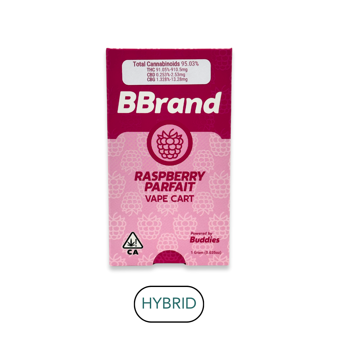 Photograph of product: Buddies - Raspberry Parfait - Vape Cart - 1.0g