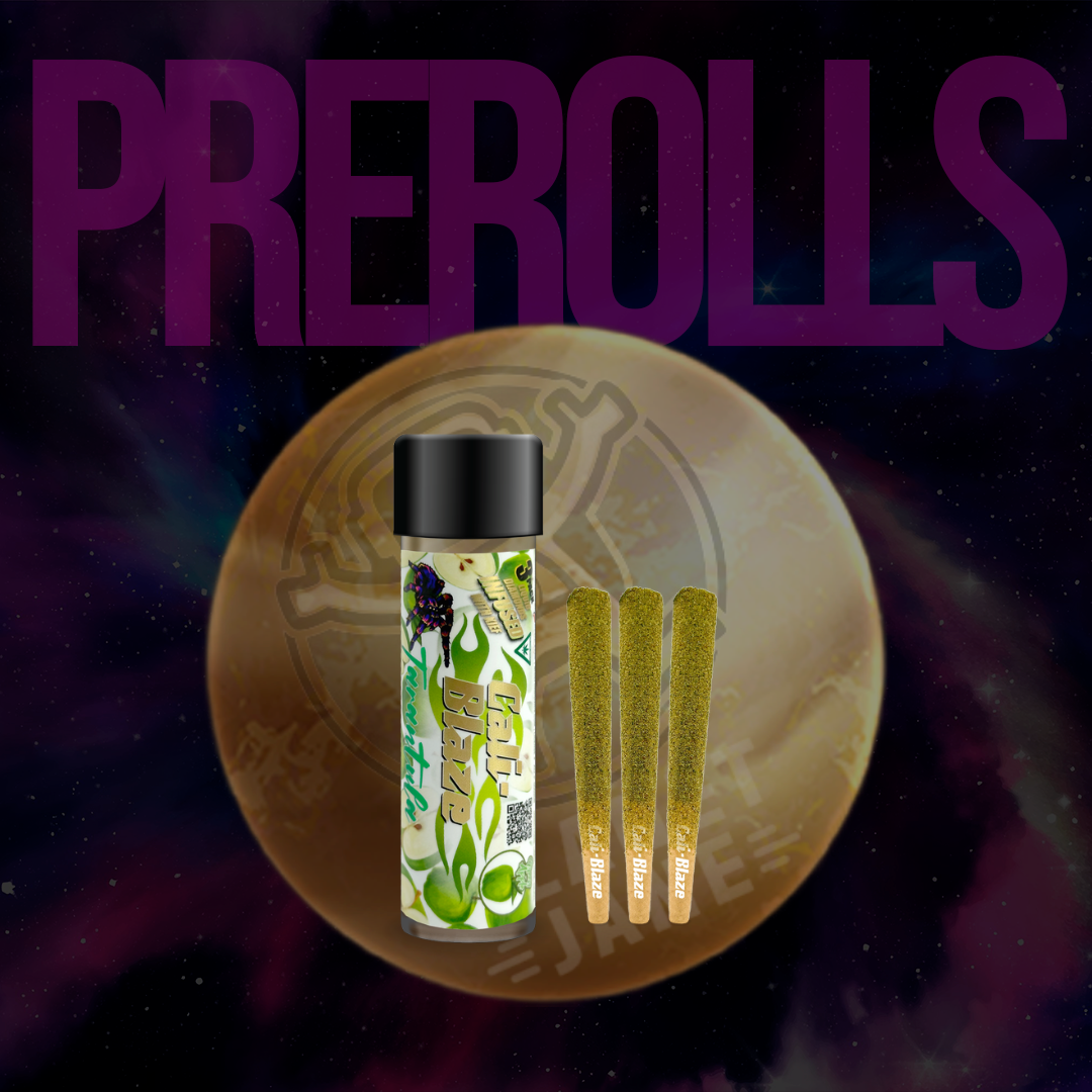 Photograph of product: Cali Blaze - .6g Tarantula Preroll 3pk - Green Apple Hybrid