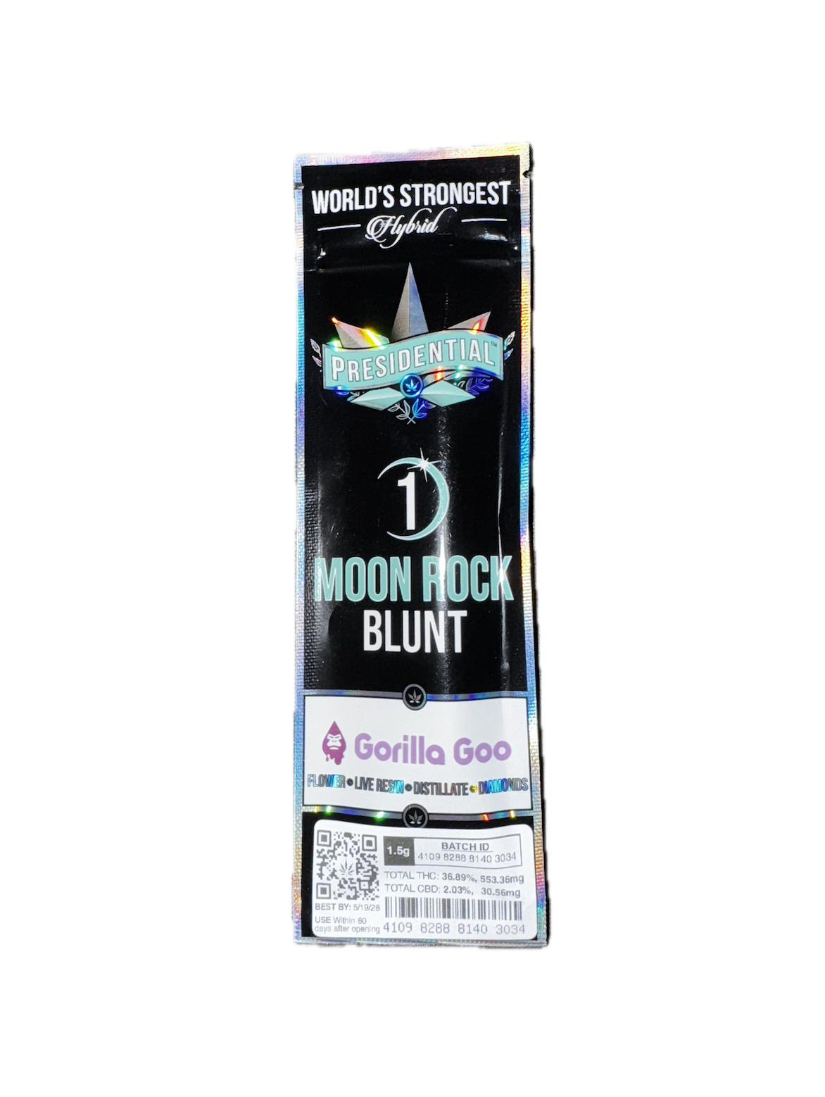 Photograph of product: PRESIDENTIAL Gorilla Goo 1.5g Moon Rock Blunt