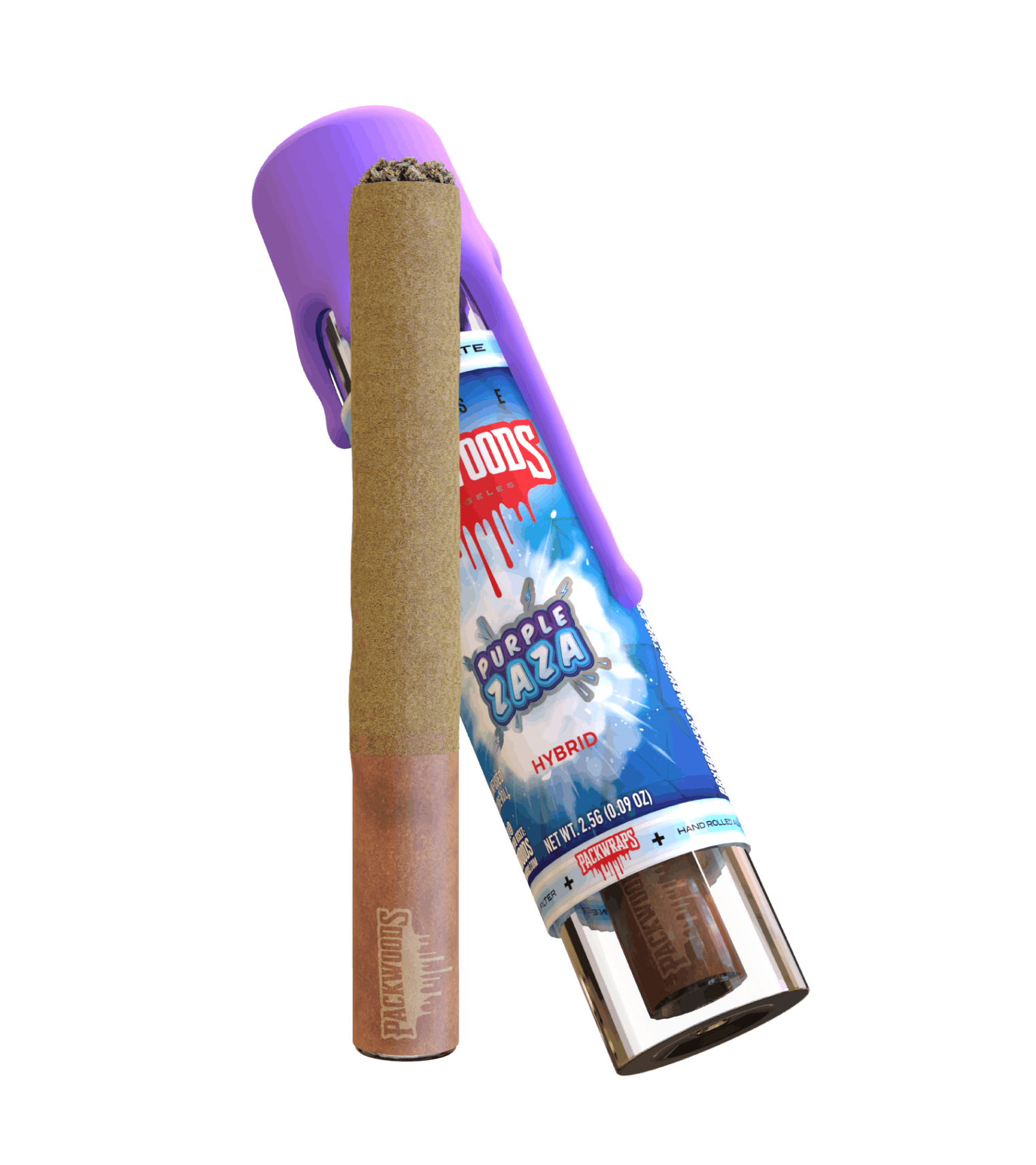 Photograph of product: PACKWOODS: 2.5g PURPLE ZAZA INFUSED BLUNT